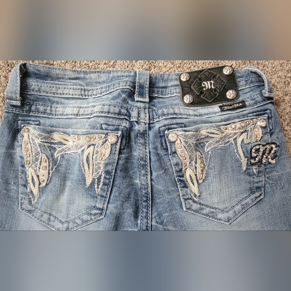 Miss Me Jeans Back Pocket Detailing Size 27 Western Cowgirl Flair - Picture 3 of 10